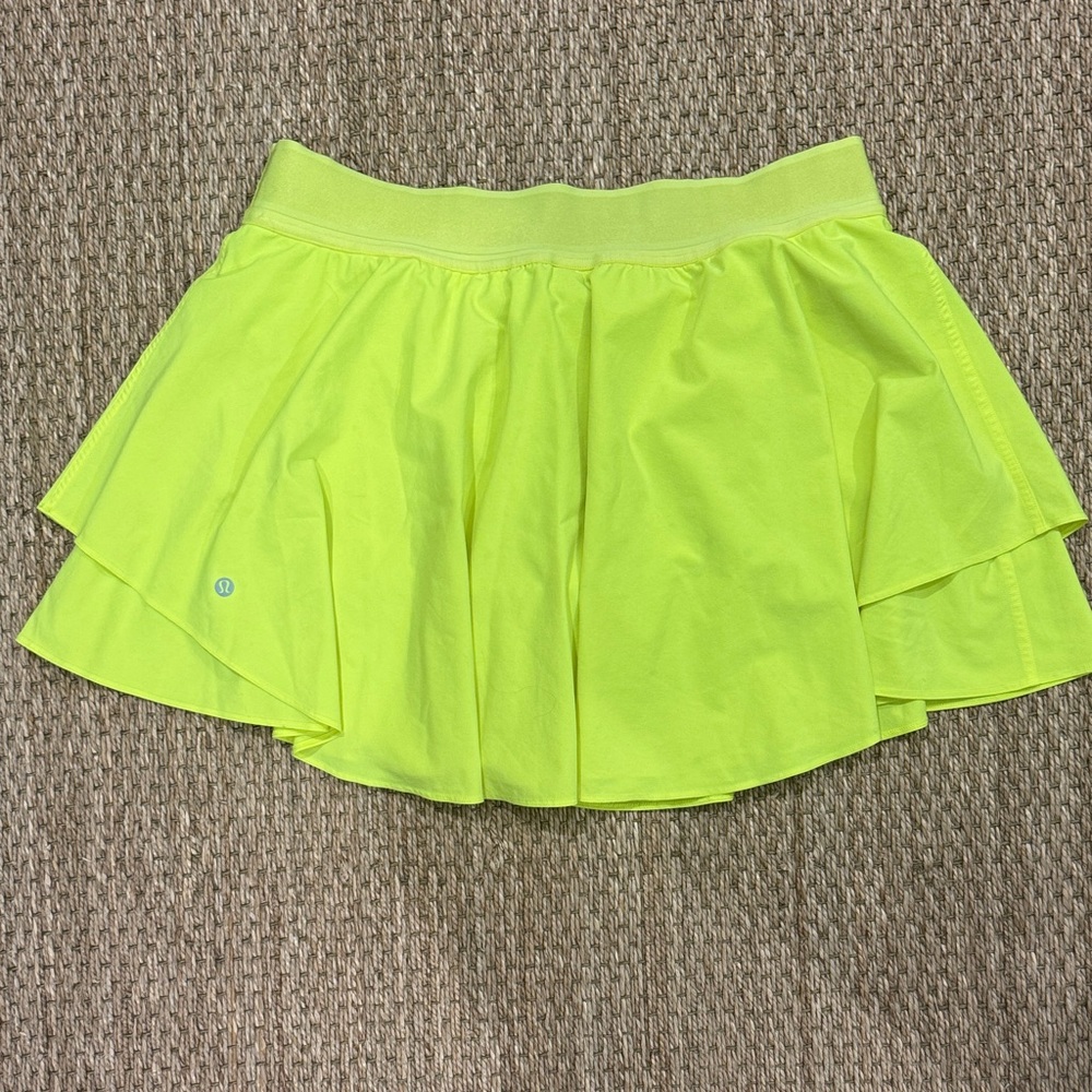 Lululemon Court Rival Tennis Skirt in Highlighter Yellow